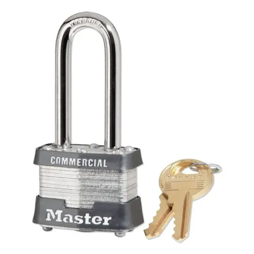 No. 3 Laminated Steel Padlock, 9/32 in dia, 5/8 in W x 3/4 in H Shackle, Silver/Gray, Keyed Alike, Keyed 346 No. 3 Laminated Steel Padlock, 9/32 in dia, 5/8 in W x 3/4 in H Shackle, Silver/Gray, Keyed Alike, Keyed 346