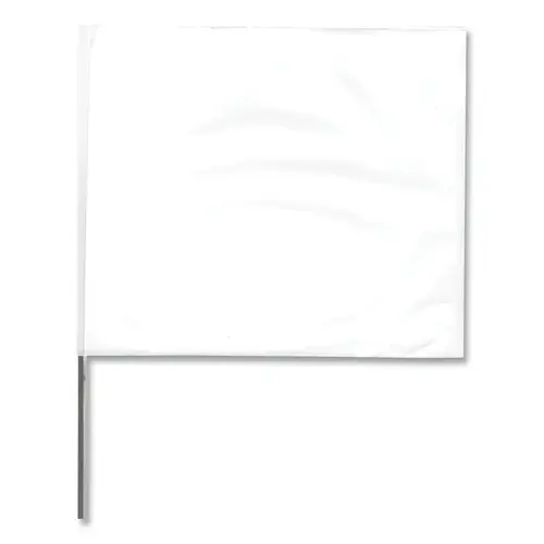 Stake Flags, 4 in x 5 in, 21 in Height, PVC; Steel Wire, White - pack of 100 Stake Flags, 4 in x 5 in, 21 in Height, PVC; Steel Wire, White - pack of 100