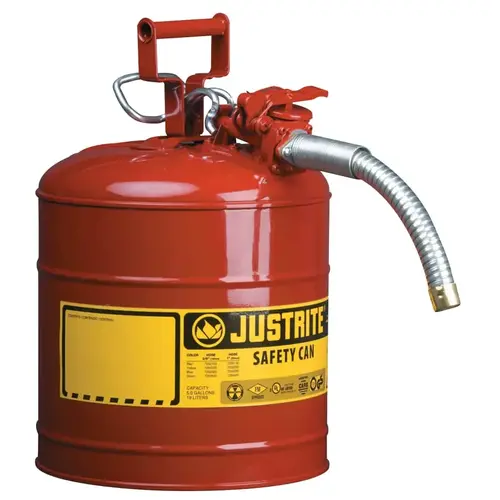 Type II AccuFlow Safety Can, Gas, 1 gal, Red, Includes 5/8 in OD Flexible Metal Hose Type II AccuFlow Safety Can, Gas, 1 gal, Red, Includes 5/8 in OD Flexible Metal Hose