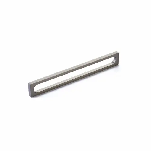 8-3/8" Cafe Modern Oval Slot Cabinet Pull with 8" Center to Center Gun Metal Finish 8-3/8" Cafe Modern Oval Slot Cabinet Pull with 8" Center to Center Gun Metal Finish