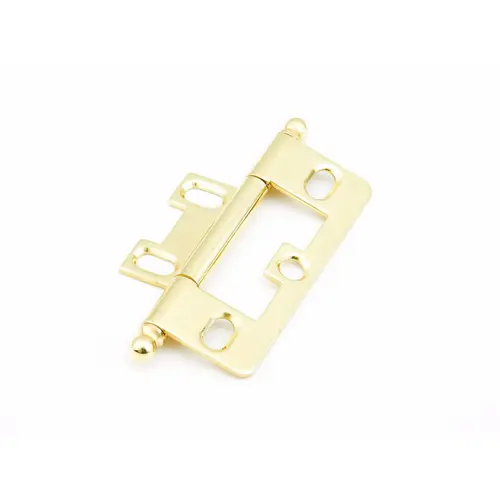 Ball Tip Non-Mortise Cabinet Hinge Bright Brass Finish