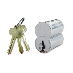 Killeen Security Products 206CA26DKA 6 Pin SFIC Core with A Keyway Keyed Alike with 2 Cut Keys and 1 Control Key Satin Chrome Finish