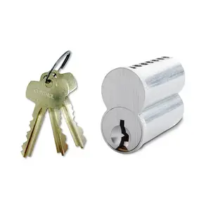 Killeen Security Products 207CA26DKA 7 Pin SFIC Core with A Keyway Keyed Alike with 2 Cut Keys and 1 Control Key Satin Chrome Finish