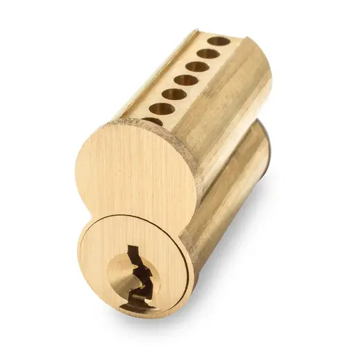 7 Pin Slide Cap (Falcon Style) SFIC Core with A Keyway Uncombinated Satin Brass Finish