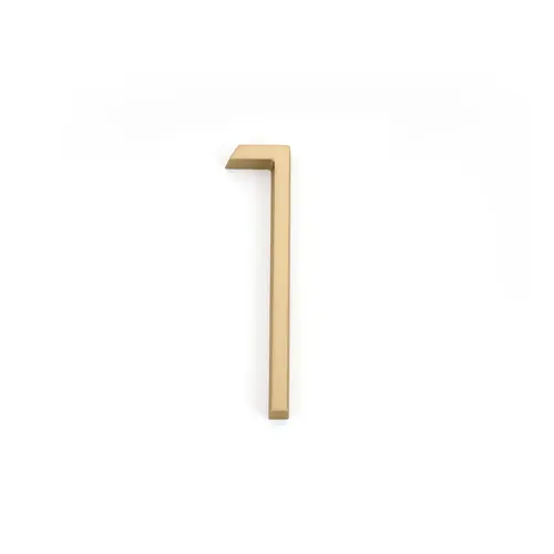 7" Modern # 1 House Number Satin Brass Finish 7" Modern # 1 House Number Satin Brass Finish