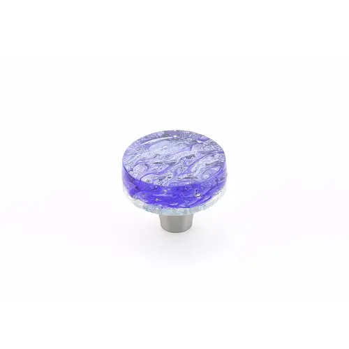 1-1/2" Round Glass Ice Cabinet Knob Pearl Blue Finish 1-1/2" Round Glass Ice Cabinet Knob Pearl Blue Finish