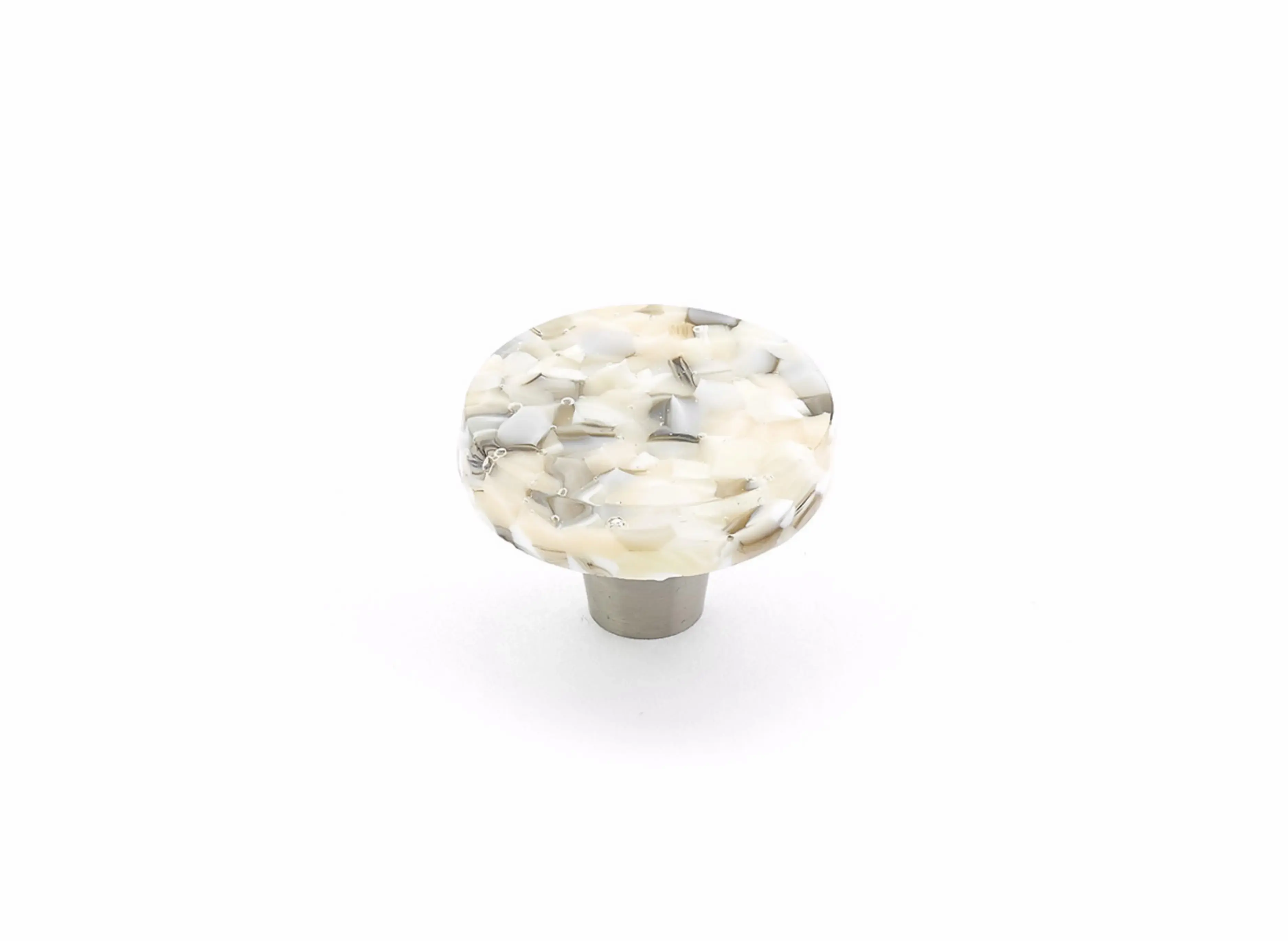 Schaub 1-1/2 Round Glass Ice Cabinet Knob Sable Pebbles Finish 31-SBP