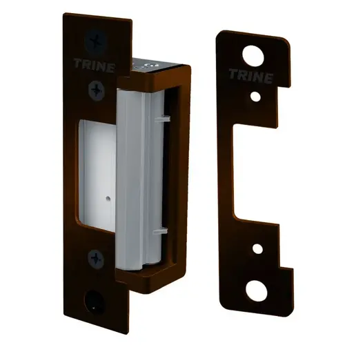 Electric Strike for Cylindrical Locks and Deadlatches with 4 Faceplates of CC and CCRD Dark Bronze Finish