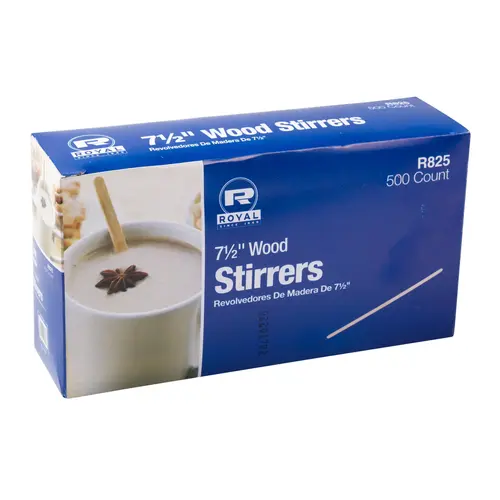 Coffee Stirrer 7.5 IN Wood Natural Unwrapped Flat 500 Count/Pack 10 Packs/Case 5000 Count/Case Coffee Stirrer 7.5 IN Wood Natural Unwrapped Flat 500 Count/Pack 10 Packs/Case 5000 Count/Case