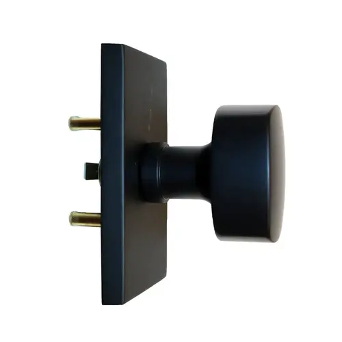 Freestone Knob Passage with Modern Rectangular Rose Flat Black Finish Freestone Knob Passage with Modern Rectangular Rose Flat Black Finish