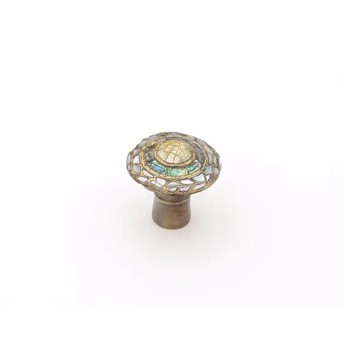 1" Fair Isle Imperial Shell Cabinet Knob Aged Dover Finish 1" Fair Isle Imperial Shell Cabinet Knob Aged Dover Finish