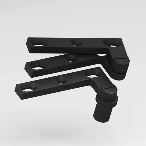 3/8" Thick Removable Pin Pivot Hinge with # 8 Pivot Base Matte Satin Black Finish 3/8" Thick Removable Pin Pivot Hinge with # 8 Pivot Base Matte Satin Black Finish