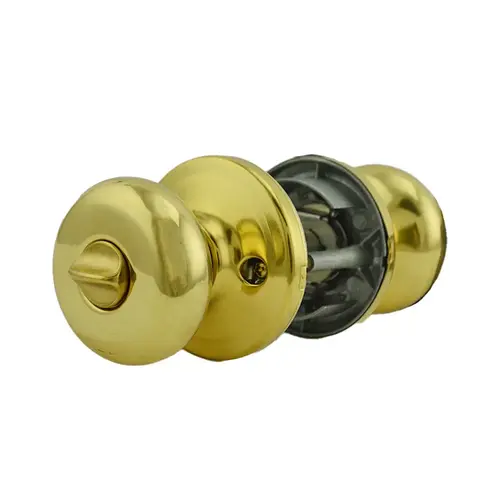 Hancock Knob Entry Door Lock SmartKey with 6AL Latch and RCS Strike Bright Brass Finish Hancock Knob Entry Door Lock SmartKey with 6AL Latch and RCS Strike Bright Brass Finish