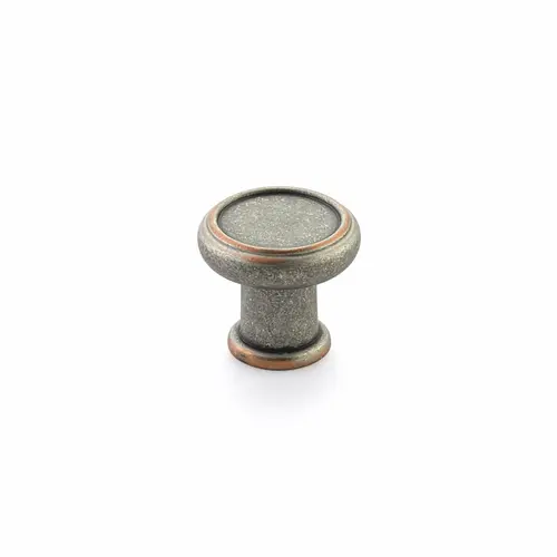 Steamworks 1-1/4" Cabinet Knob Distressed Pewter and Copper Finish Steamworks 1-1/4" Cabinet Knob Distressed Pewter and Copper Finish