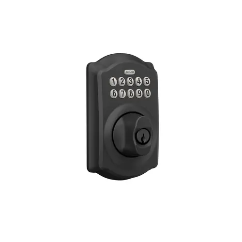 Camelot Electronic Keypad Deadbolt C Keyway with 12287 Latch and 10116 Strike Matte Black by Lifetime Brass Finish Camelot Electronic Keypad Deadbolt C Keyway with 12287 Latch and 10116 Strike Matte Black by Lifetime Brass Finish