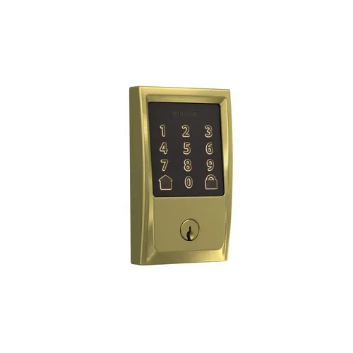 Century Encode Smart Wifi Touchscreen Deadbolt C Keyway with 12351 Latch and 10116 Strike Satin Brass Finish Century Encode Smart Wifi Touchscreen Deadbolt C Keyway with 12351 Latch and 10116 Strike Satin Brass Finish