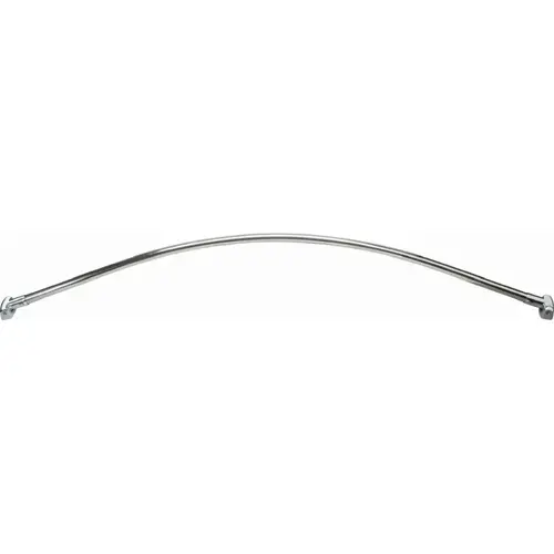 5' Curved Shower Rod with Flange Bright Chrome Finish