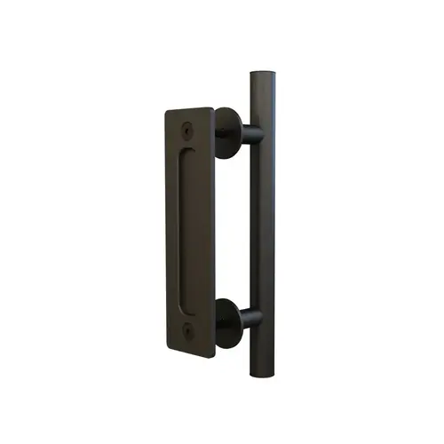 Handle with Flush Pull Matte Black Finish Handle with Flush Pull Matte Black Finish