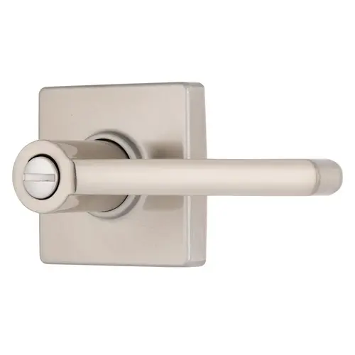 Mendocino Series Privacy Contemporary Lever and Square Rose with 4 Way Adjustable Latch and Round Corner Full Lip Strike Satin Nickel Finish Mendocino Series Privacy Contemporary Lever and Square Rose with 4 Way Adjustable Latch and Round Corner Full Lip Strike Satin Nickel Finish