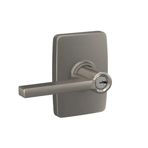 Latitude Lever with Greene Rose Keyed Entry Lock C Keyway with 16086 Latch and 10027 Strike Satin Nickel Finish