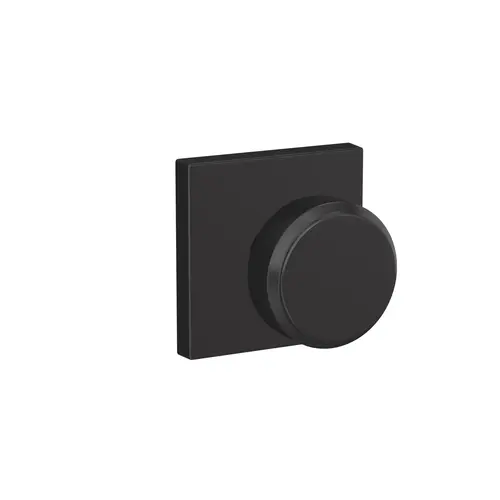 Bowery Knob with Collins Rose Passage and Privacy Lock with 16600 Latch and 10027 Strike Matte Black by Satin Nickel Finish Bowery Knob with Collins Rose Passage and Privacy Lock with 16600 Latch and 10027 Strike Matte Black by Satin Nickel Finish