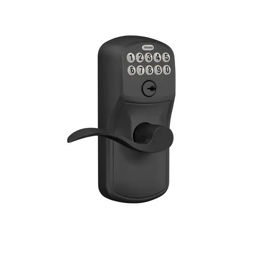 Plymouth with Accent Lever Entry Flex Lock Electronic Keypad with 16211 Latch and 10063 Strike Matte Black Finish Plymouth with Accent Lever Entry Flex Lock Electronic Keypad with 16211 Latch and 10063 Strike Matte Black Finish