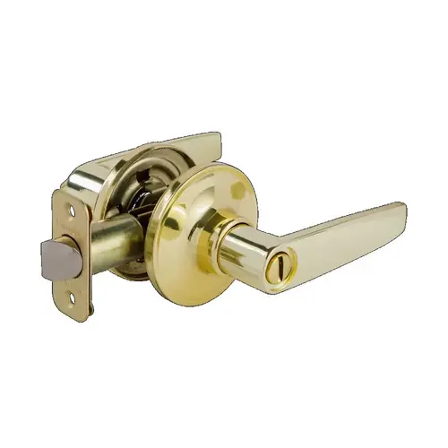 Olympic Lever with Round Rose Privacy Lockset Grade 3 Bright Brass Finish Olympic Lever with Round Rose Privacy Lockset Grade 3 Bright Brass Finish