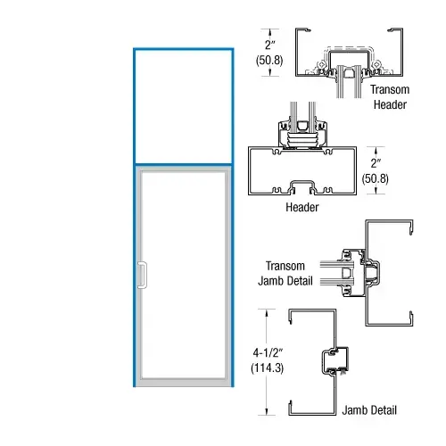 Dark Bronze/Black Anodized Class 1 Hinged Right Open Back Transom Frame for Single Door with Offset Pivots, Panics and Using Surface Closers Dark Bronze/Black Anodized Class 1 Hinged Right Open Back Transom Frame for Single Door with Offset Pivots, Panics and Using Surface Closers
