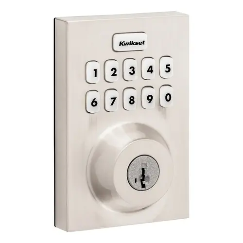Contemporary Home Connect Keypad Connected Smart Lock Deadbolt with Z-Wave 700 and SmartKey Satin Nickel Finish Contemporary Home Connect Keypad Connected Smart Lock Deadbolt with Z-Wave 700 and SmartKey Satin Nickel Finish
