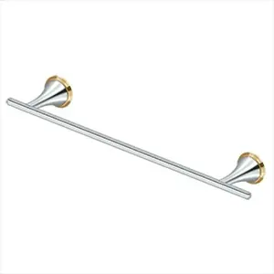 Deltana KH2003-24-26/003 KH Series 24" Solid Brass Towel Bar Bright Chrome with Bright Brass Trim Finish