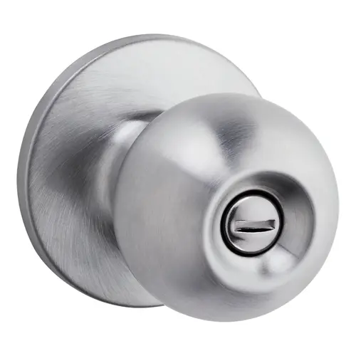 Regina Knob Privacy Lock with 4AL Latch and RCS Strike Satin Chrome Finish