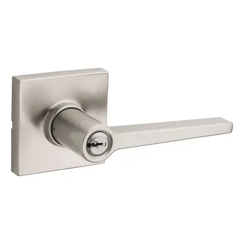 Daylon Lever with Square Rose Storeroom Lock with 4AL Latch and RCS Strike Satin Nickel Finish