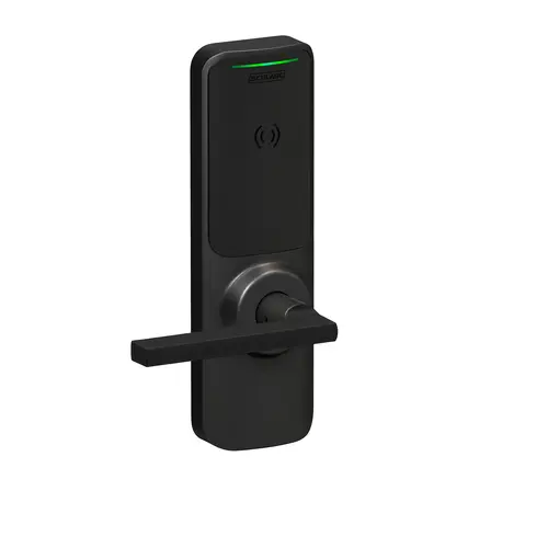 XE360 Series Wireless Mortise Lock, Offline Deadbolt Function with Smart Mobile Reader, Latitude Lever, and 6 Pin C Keyway Matte Black Finish
