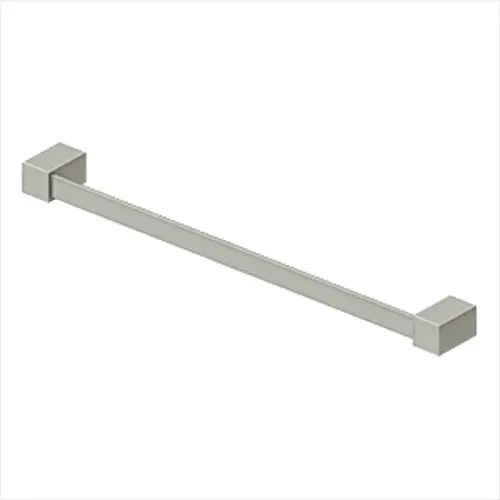 24" Length ZA Series Square Foot Towel Bar Single Satin Nickel