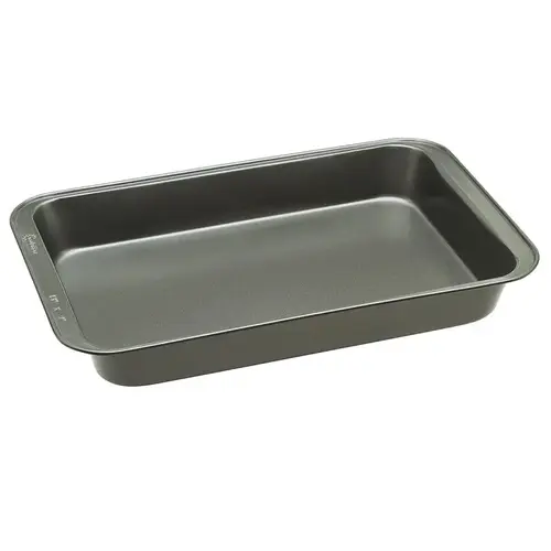 BakeIns Cake Pan, Rectangular, 9 in OAL, Carbon Steel, Non-Stick: Yes, Dishwasher Safe: Yes BakeIns Cake Pan, Rectangular, 9 in OAL, Carbon Steel, Non-Stick: Yes, Dishwasher Safe: Yes