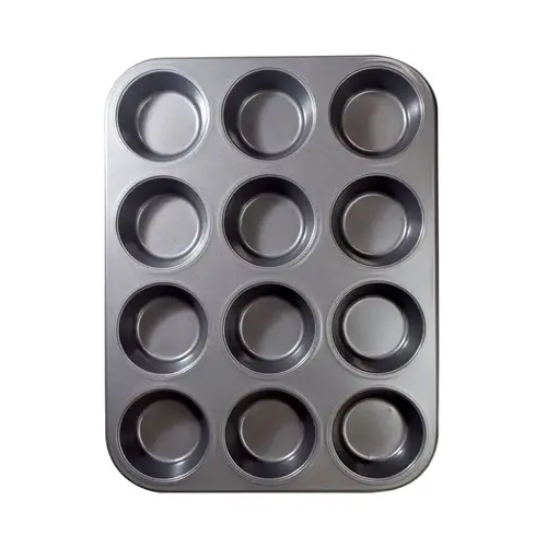 BakeIns Muffin Pan, 12 Cup Capacity, Carbon Steel, Dishwasher Safe: Yes BakeIns Muffin Pan, 12 Cup Capacity, Carbon Steel, Dishwasher Safe: Yes