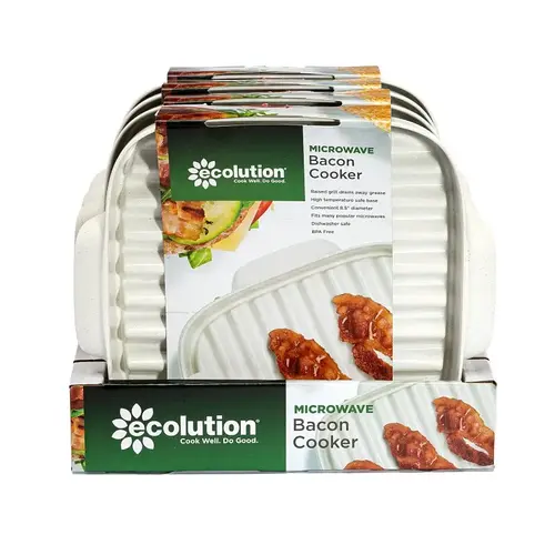 Microwave Bacon Cooker Rack, White, Dishwasher Safe: Yes