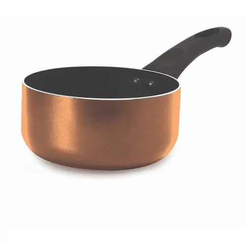 Elements Non-Stick Saucepan, 1 qt Capacity, Aluminum, Copper, Ergonomic Handle