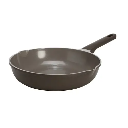 Fry Pan, 11 in Dia, Aluminum, Charcoal, Comfort Grip Handle