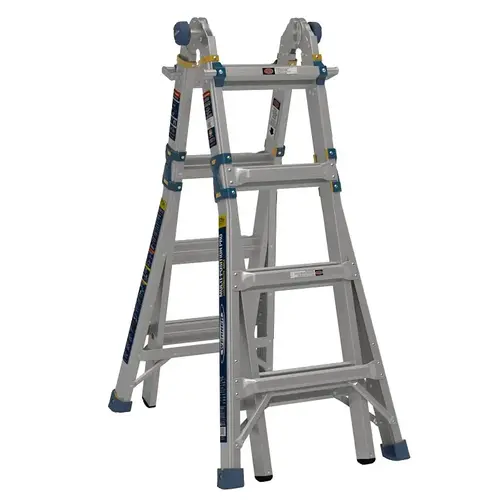 Multi-Position Ladder, 18 ft Max Reach H, 16-Step, 375 lb, Type IAA Duty Rating, 1.1 in D Step Multi-Position Ladder, 18 ft Max Reach H, 16-Step, 375 lb, Type IAA Duty Rating, 1.1 in D Step