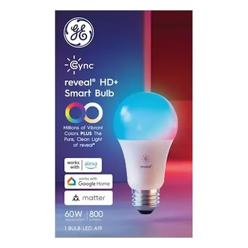 Smart Light Bulb, 9.5 W, Wi-Fi Connectivity: Yes, App, Voice Control, Medium Lamp Base, LED Lamp