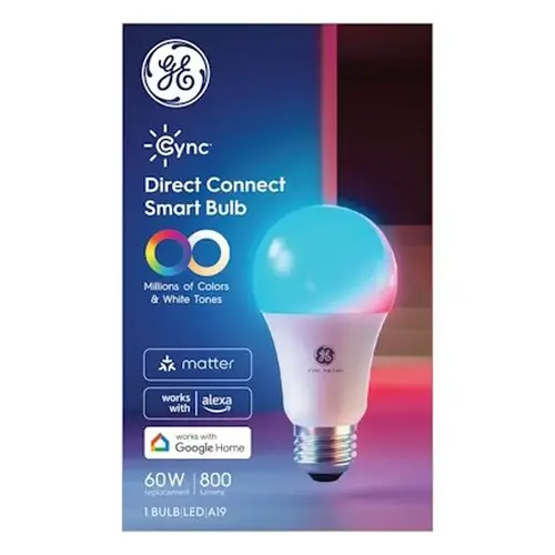 Smart Bulb, 9.5 W, Wi-Fi Connectivity: Yes, Bluetooth, Wi-Fi Control, E26 Medium Lamp Base, LED Lamp