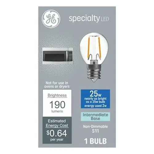 Bulb, S11 Lamp, E17 Lamp Base, No, Soft White, 2700 K Color Temp
