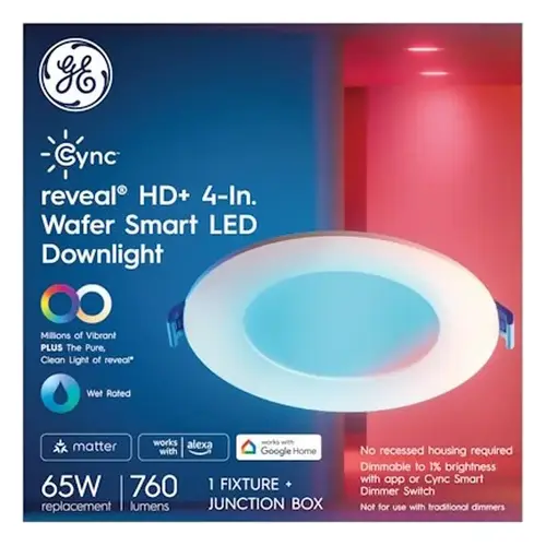 Reveal Series Wafer Downlight, 13 W, 120 V, LED Lamp