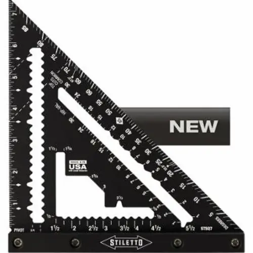 Carpenter Square, 1/16 in Graduation, Aluminum, 7 in L, 1 in W Carpenter Square, 1/16 in Graduation, Aluminum, 7 in L, 1 in W