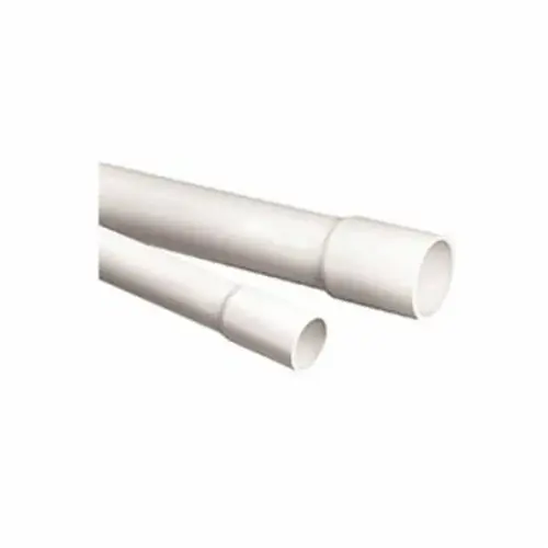 Pipe, 4 in, 10 ft L, Bell, SCH 40 Schedule, PVC, White Pipe, 4 in, 10 ft L, Bell, SCH 40 Schedule, PVC, White