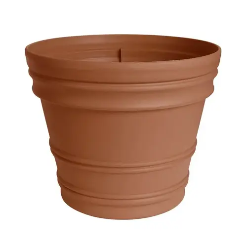 Bloem Planter, 16.65 in Dia, 14.69 in H, Tapered, Rolled Rim Design, Resin, Terracotta Bloem Planter, 16.65 in Dia, 14.69 in H, Tapered, Rolled Rim Design, Resin, Terracotta