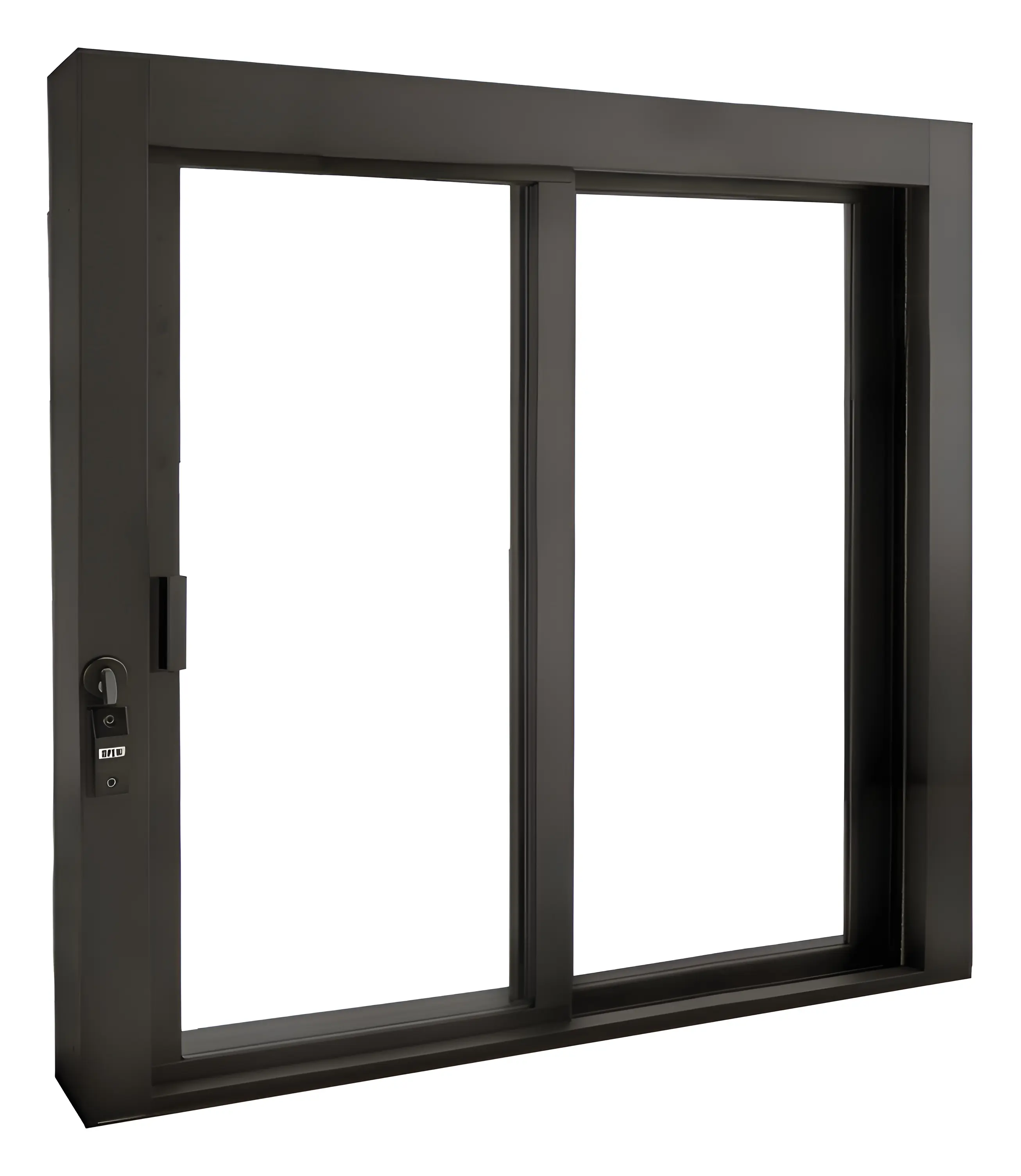 FHC Manual Deluxe Service Window XO 36" x 36" with 1/4" Clear Tempered Glass - Dark Bronze Anodized FDW3636X0DU