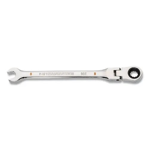90-Tooth 12 Point Flex Head Ratcheting Combination Wrench, Metric, 8 mm 90-Tooth 12 Point Flex Head Ratcheting Combination Wrench, Metric, 8 mm