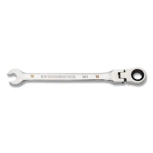 90-Tooth 12 Point Flex Head Ratcheting Combination Wrench, Metric, 10 mm 90-Tooth 12 Point Flex Head Ratcheting Combination Wrench, Metric, 10 mm
